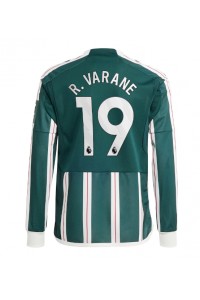 Manchester United Raphael Varane #19 Jalkapallovaatteet Vieraspaita 2023-24 Pitkähihainen